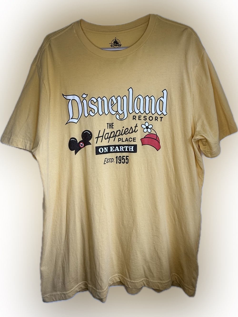 Disneyland Resort 'The Happiest Place on Earth' Adult Yellow T-Shirt Size XL